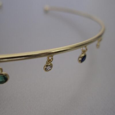 Choker Gold dipped multicolor CZ