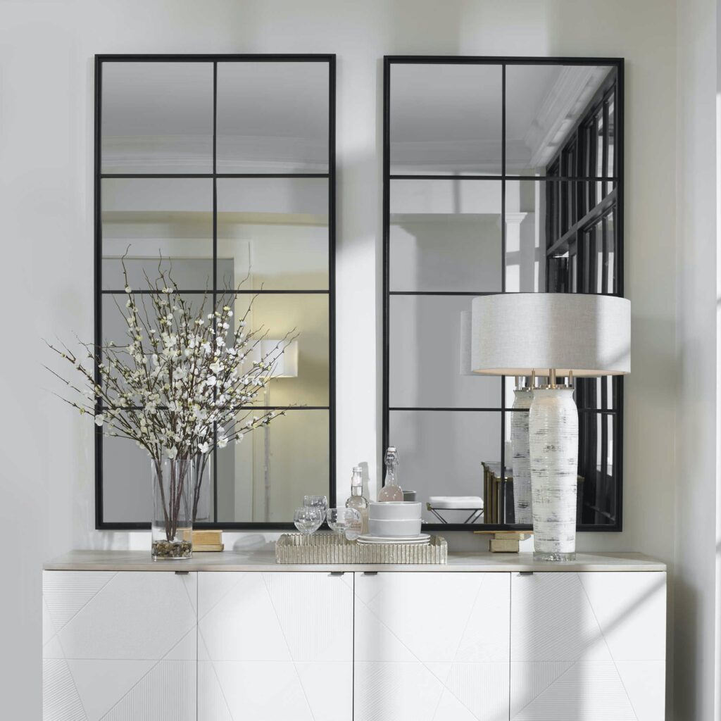 Modern Black Iron Frame Mirrors