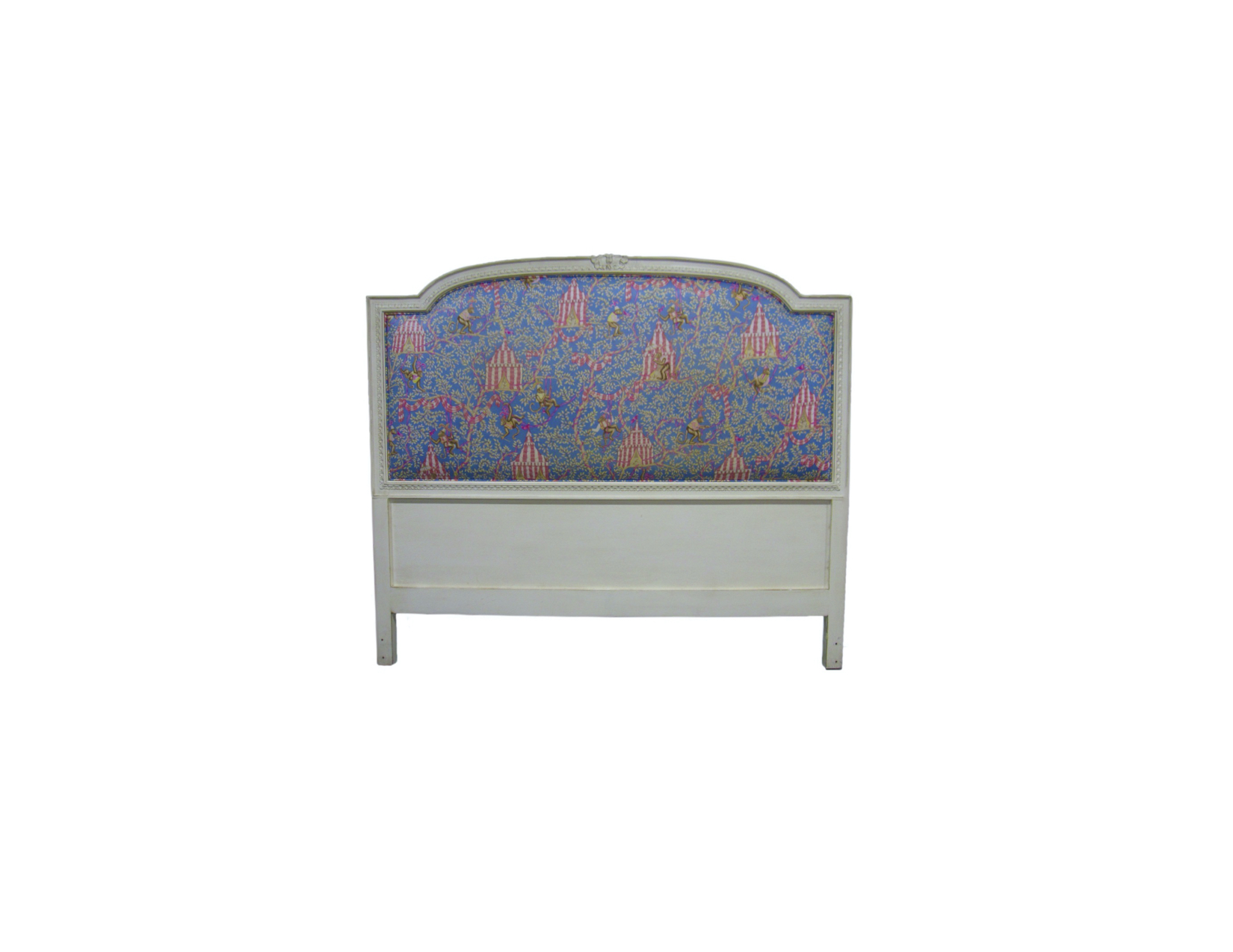 Queen headboard Carved upholstered