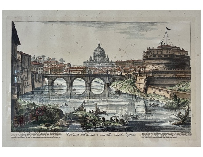 Veduta del Ponte e Castello Sant' Angelo Engraving